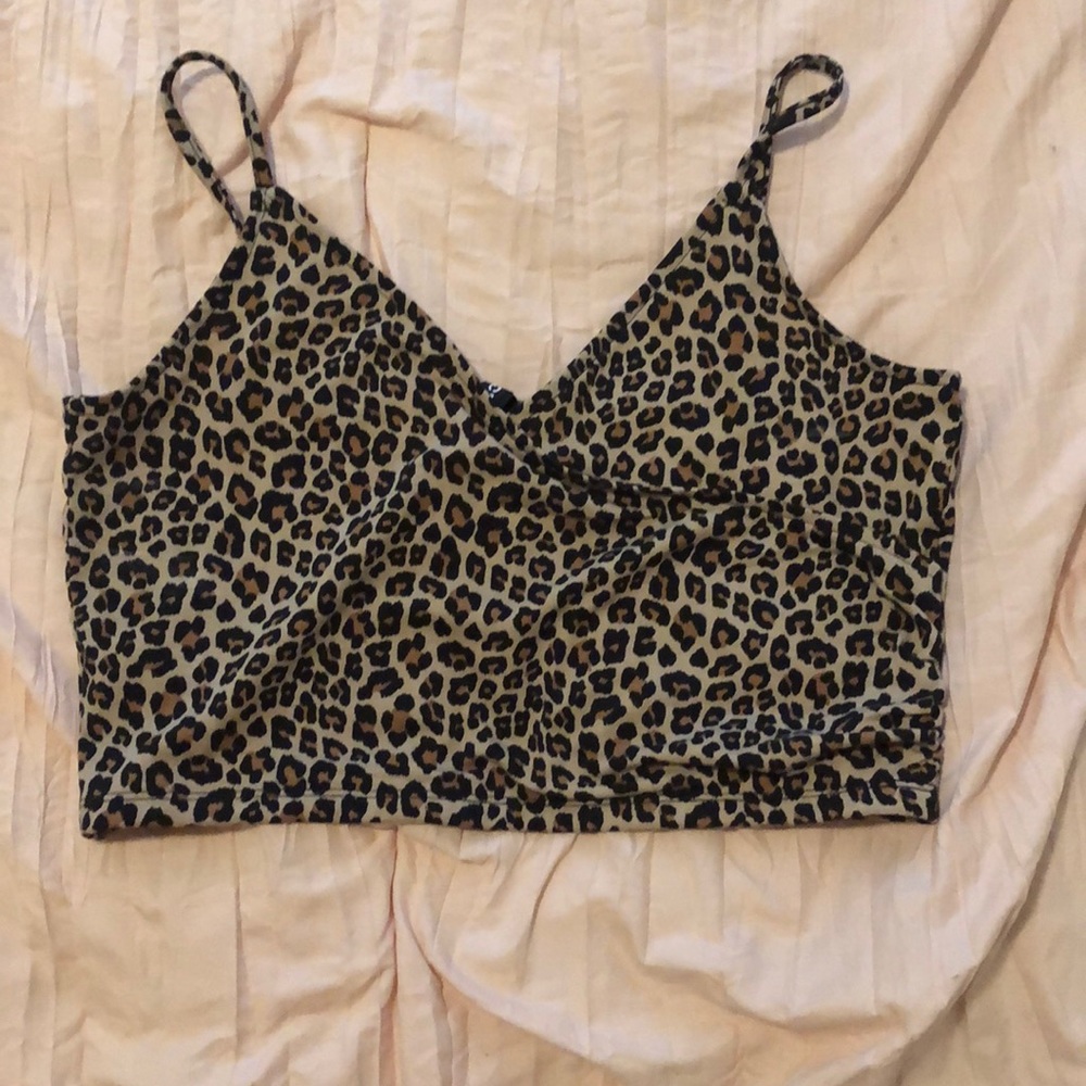 Cheetah print cami crop top